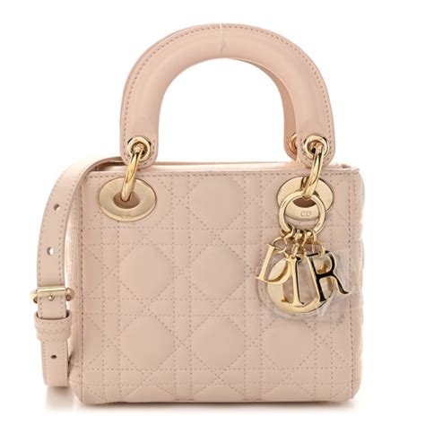 lady dior mini rose poudre|CHRISTIAN DIOR Lambskin Cannage Mini Lady Dior Rose .